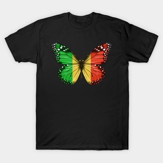 Malian Flag  Butterfly - Gift for Malian From Mali T-Shirt by Country Flags